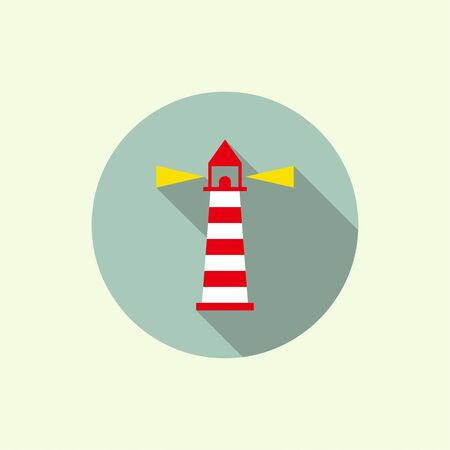 Abstract background with  luminous lighthouse. Flat design. buttonのイラスト素材