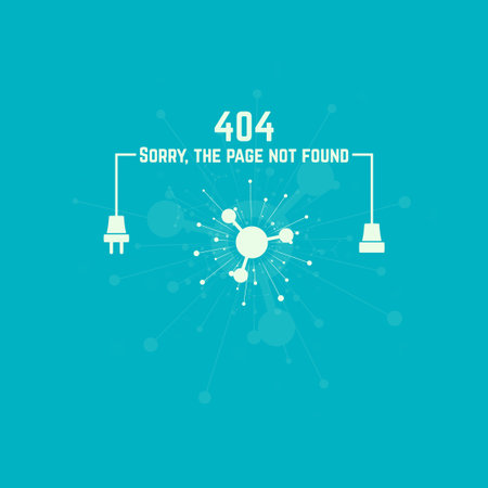 404 connection error. Abstract background with wire plug and socket. Sorry, page not found. vector....