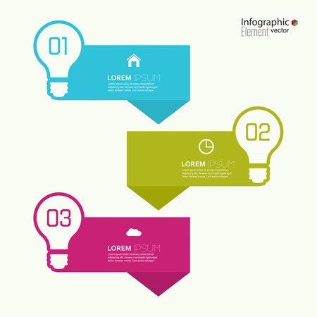 Comparative chart with banner for presentation, informative forms. Option. Infographic for  annual report, statistics, explanation. Process step by step. analyze. one two threeのイラスト素材