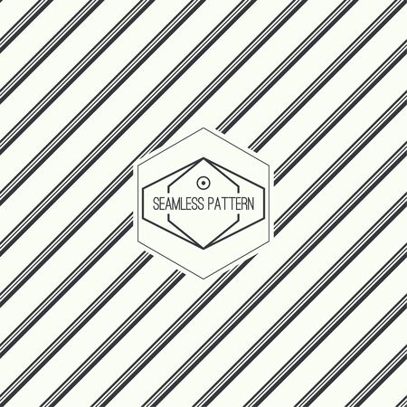 Vector seamless pattern with hipster vintage old banner. Repeating geometric shapes, diagonal stripeのイラスト素材