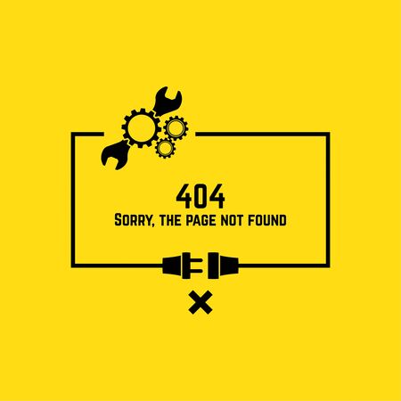 404 connection error. Abstract background with wire plug and socket. Sorry, page not found. vector.のイラスト素材