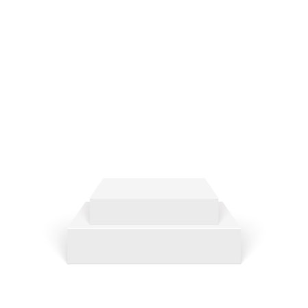 Pedestal for display. Platform for design. Realistic 3D empty podiumのイラスト素材