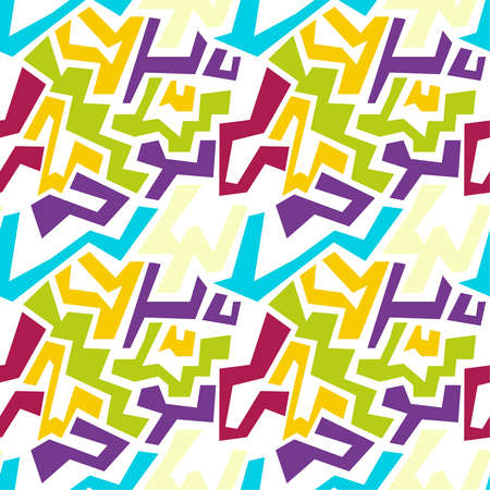 Vector seamless pattern with multi-colored geometric shapes of irregular shape.のイラスト素材