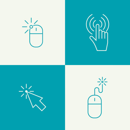 Set icon Computer mouse pointer to click. outline.のイラスト素材