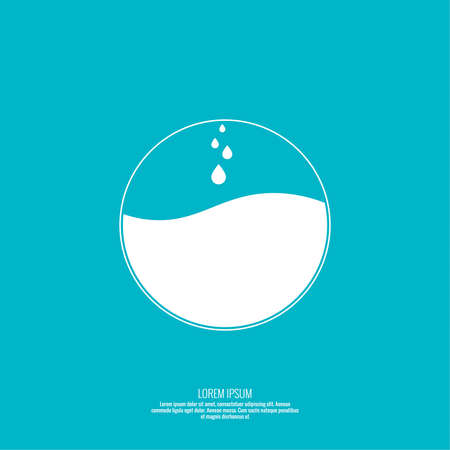 Abstract vector element. Sphere with the liquid and drops of water. The layout for the design. Box. Frame with empty space for text. Textbox.のイラスト素材
