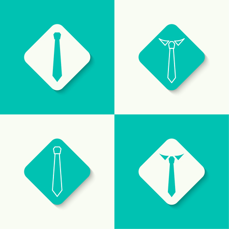 Set icons with men ties. Shirt collar and necktie. for web and  mobile Application.のイラスト素材