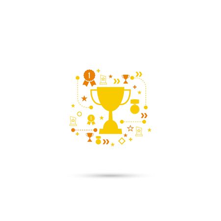 The concept of the winner, success and achieve higher. Icon for web and mobile applicationsのイラスト素材