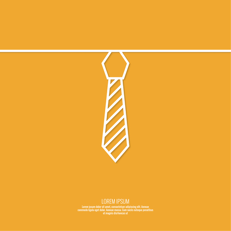 Abstract background with men tie. Icon of the tie. Cravat. Vector tie.  Flat design. Neck tie with stripesのイラスト素材