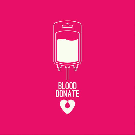 Abstract background with blood bag. Icon donation  with heart. Vector image help the sick and needy. dropper with drop. Logoのイラスト素材