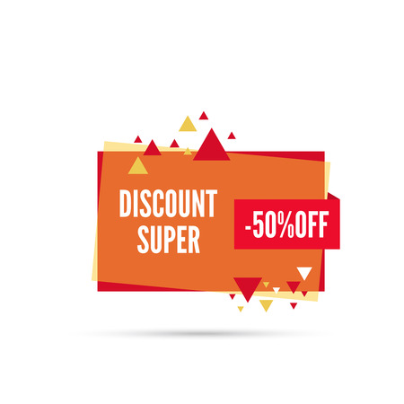 Sale banner. Vector tag. special offer, discount, price 50 percentage  Super discountのイラスト素材