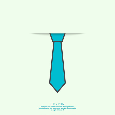 Abstract background with men tie. Icon of the tie. Cravat. Vector tie.  Flat design. Neck tie blue.のイラスト素材