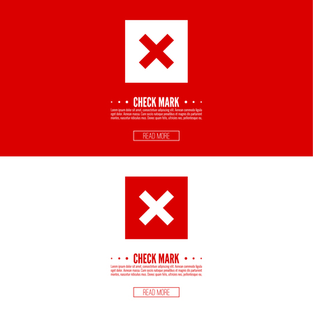 Set of vector buttons with check marks, ticks, x. checkbox. Web and mobile applications. rejection and form of access denial, refusing. red. template, layoutのイラスト素材