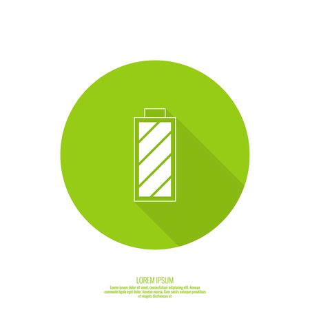 The battery icon with a full charge. charging the battery. Abstract background with rechargeable battery. web button. full chargeのイラスト素材