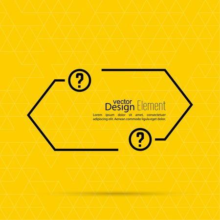 Question mark blank template. Help symbol. FAQ sign icon. Empty vector form.  information, text box, textbox on yellow background. Speech Bubbles.のイラスト素材