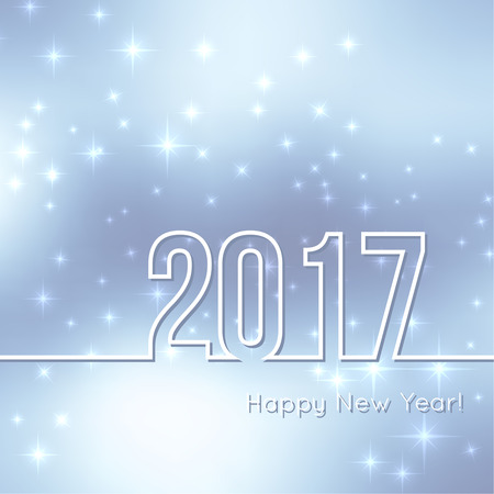 Abstract blurred vector background with sparkle stars. Happy New Year 2017. For decorations festivals, xmas, glamour holiday, illuminated, celebrationのイラスト素材