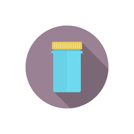 Pill bottle isolated icon on white background. Pill bottle for capsules. Medical container. vector illustration.のイラスト素材