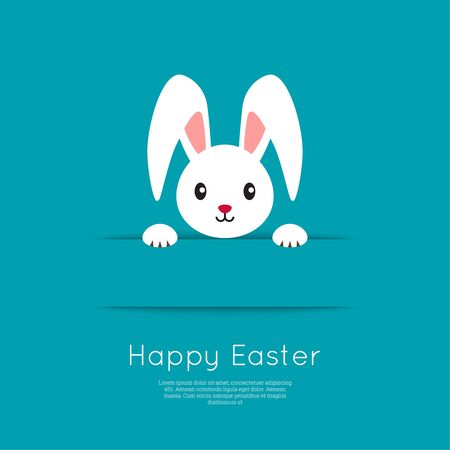 Easter Bunny in hole.のイラスト素材