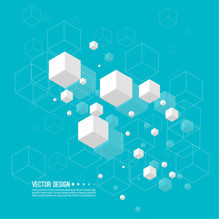 Abstract background with transparent cubes.のイラスト素材