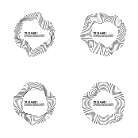 Set of deformed banners.のイラスト素材