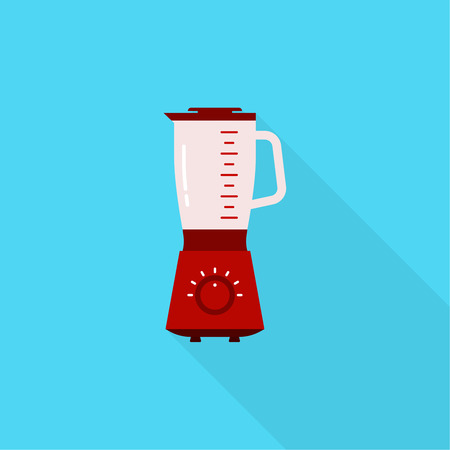 Kitchen appliance blender. Vector icon on a blue backgroundのイラスト素材