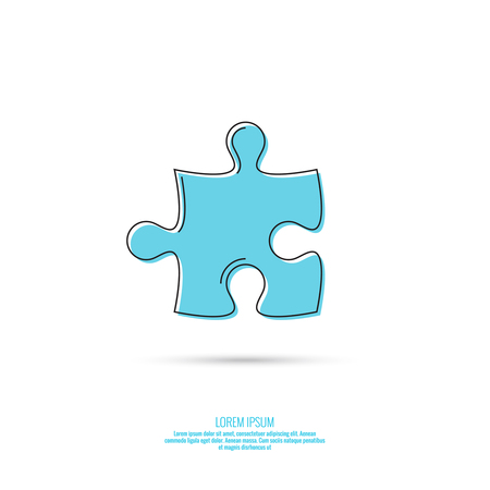 Vector abstract icon with Jigsaw puzzle pieces.のイラスト素材