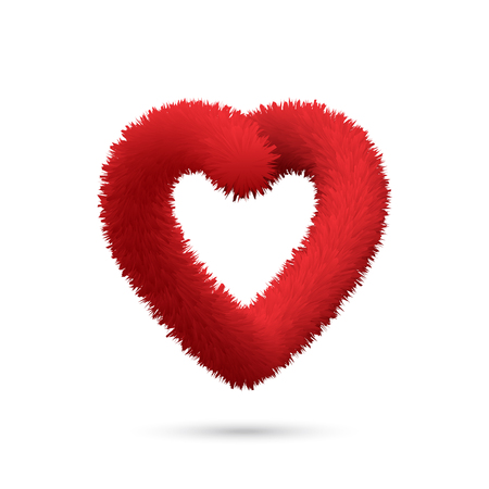 Vector abstract background with fluffy and furry red heart.Symbol of love.のイラスト素材