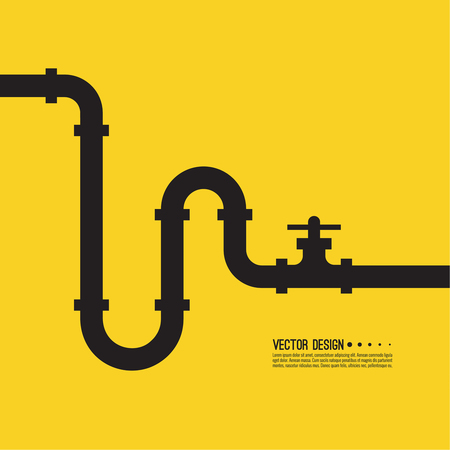 The pipeline with  stopcockのイラスト素材