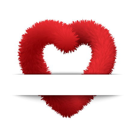 Vector abstract background with fluffy and furry red heart. Decoration for Valentine s day.のイラスト素材