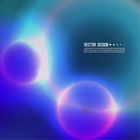 Abstract vector background with glowing cosmic spheres. Illustration of mystical space.のイラスト素材