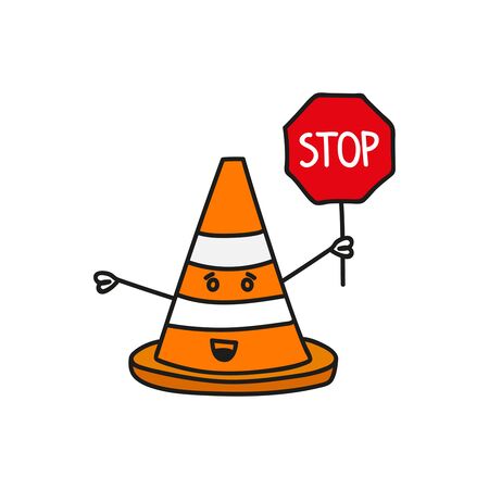 Construction traffic cone illustrationのイラスト素材