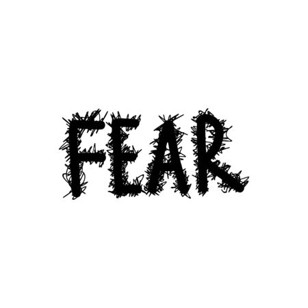 Vector handwriting words fear.のイラスト素材