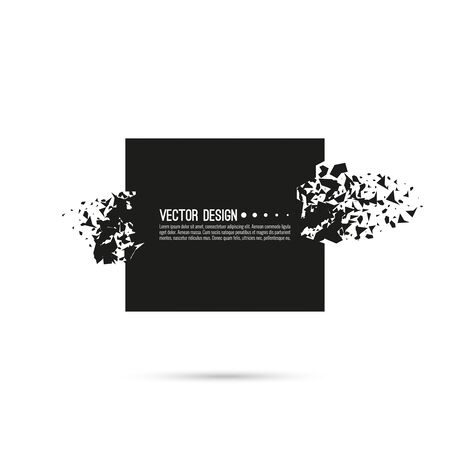 Explosive black rectangular banner.のイラスト素材