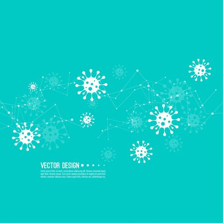 Background with bacillus coronavirus with viral infection. Virus Covid 19 vector illustration.のイラスト素材