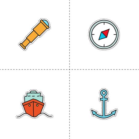 Hand drawn sticker.のイラスト素材