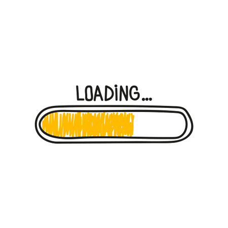 Loading bar doodle icon.