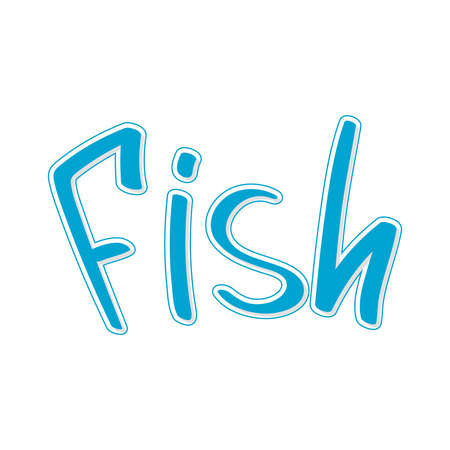Vector lettering of the word fish.のイラスト素材