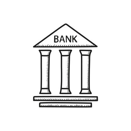 Bank building vector iconのイラスト素材