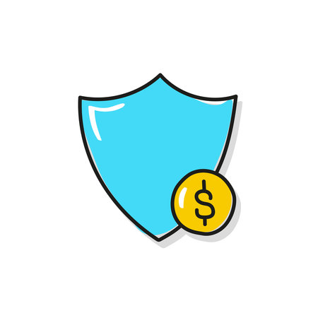 Vector hand drawn shieldのイラスト素材