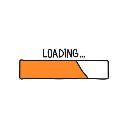 Loading bar doodle icon.のイラスト素材