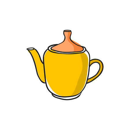 Vector hand drawn teapot icon.のイラスト素材