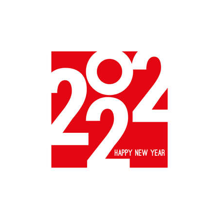 Happy new year on red illustrationのイラスト素材