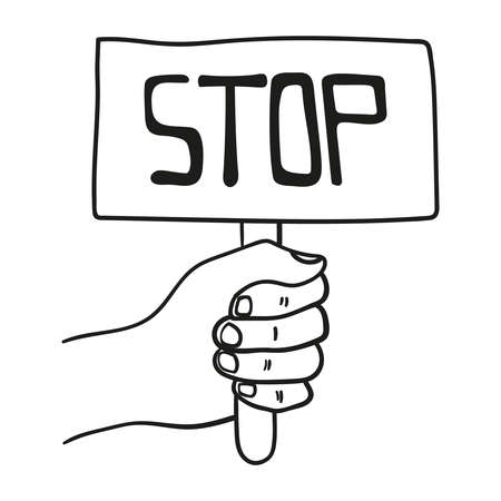 Empty sign in hand.のイラスト素材