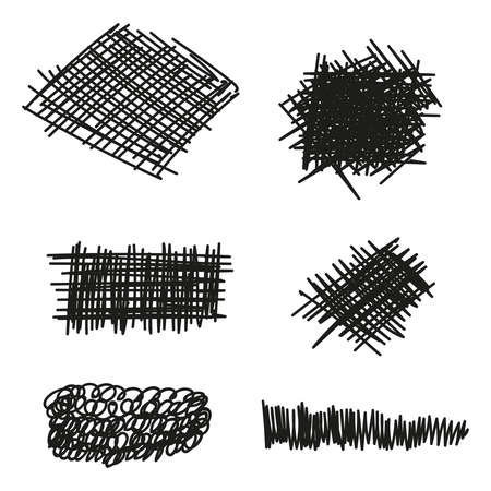 Set of hand drawn scribble symbolsのイラスト素材