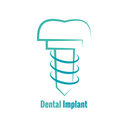 Vector logo dental implant.のイラスト素材