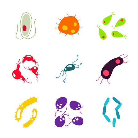 Bacteria and germs setのイラスト素材