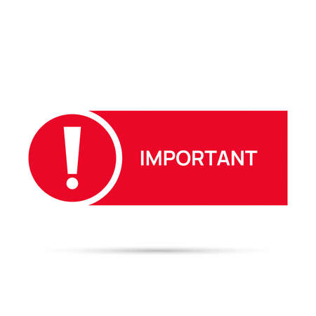 Red banner with exclamation markのイラスト素材