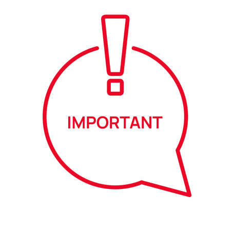 Red banner with exclamation markのイラスト素材