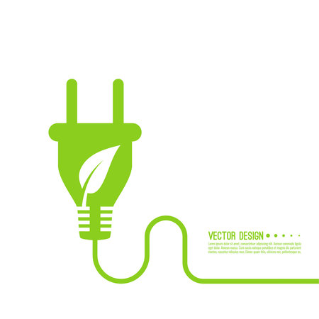 Vector background with electric plugのイラスト素材