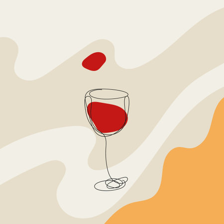 Glass of red wineのイラスト素材