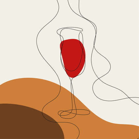 Glass of red wineのイラスト素材